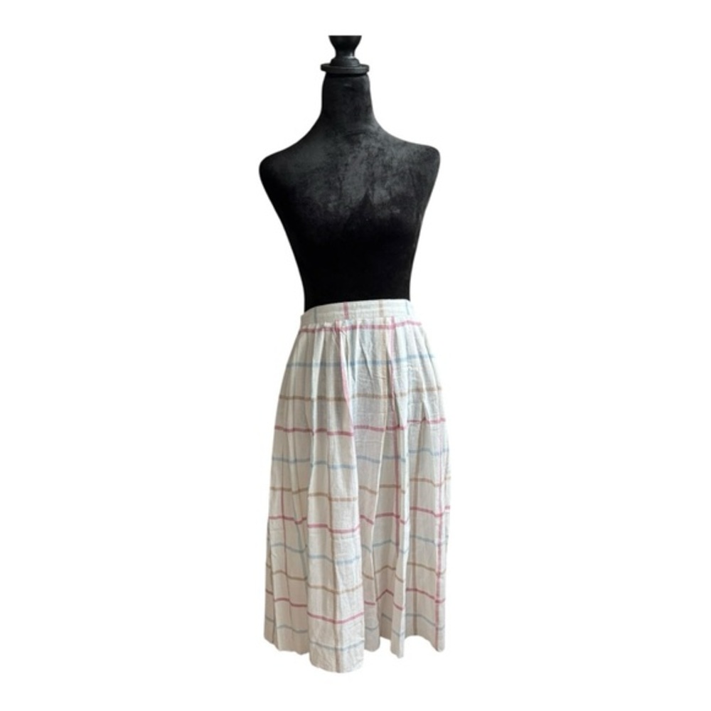 VTG 60s USA Made plaid Bohemian /beach lightweight Maxi skirt sz Medium